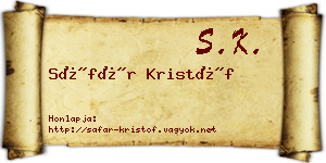 Sáfár Kristóf névjegykártya